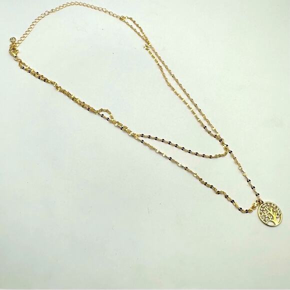 Tabitha Webb Tree Of Life Necklace NIB 925 Gold Vermeil chain Minimalist 17" - Picture 5 of 13